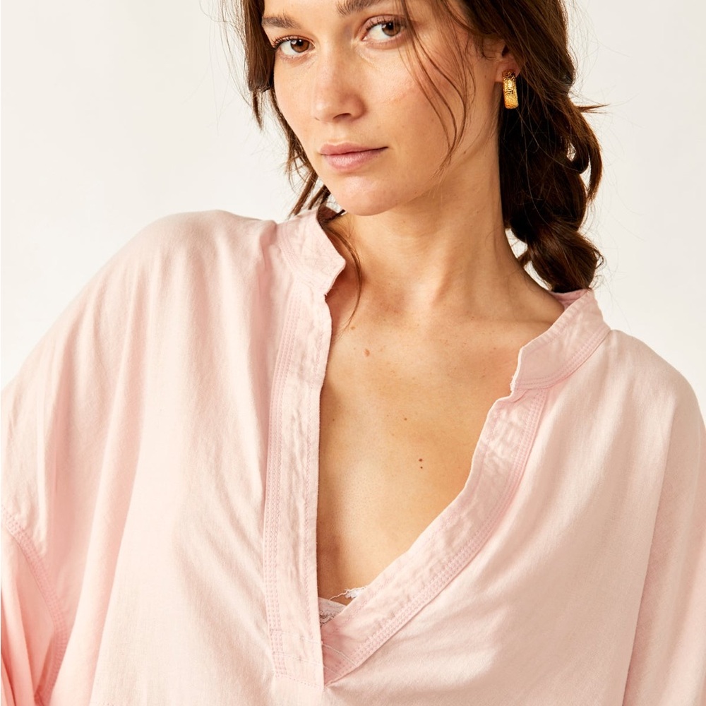 Light Pink V-Neck Blouse